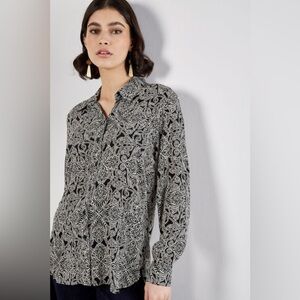 Apricot 🍑- Art Deco Paisley Print Shirt